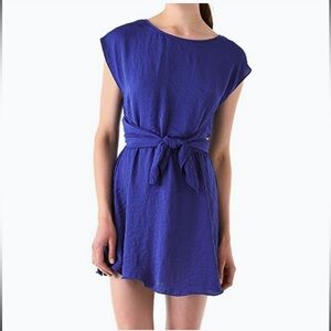 Rebecca Taylor Royal Blue Garment Knot Waist‎ Mini Dress 8